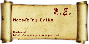 Mocsáry Erika névjegykártya